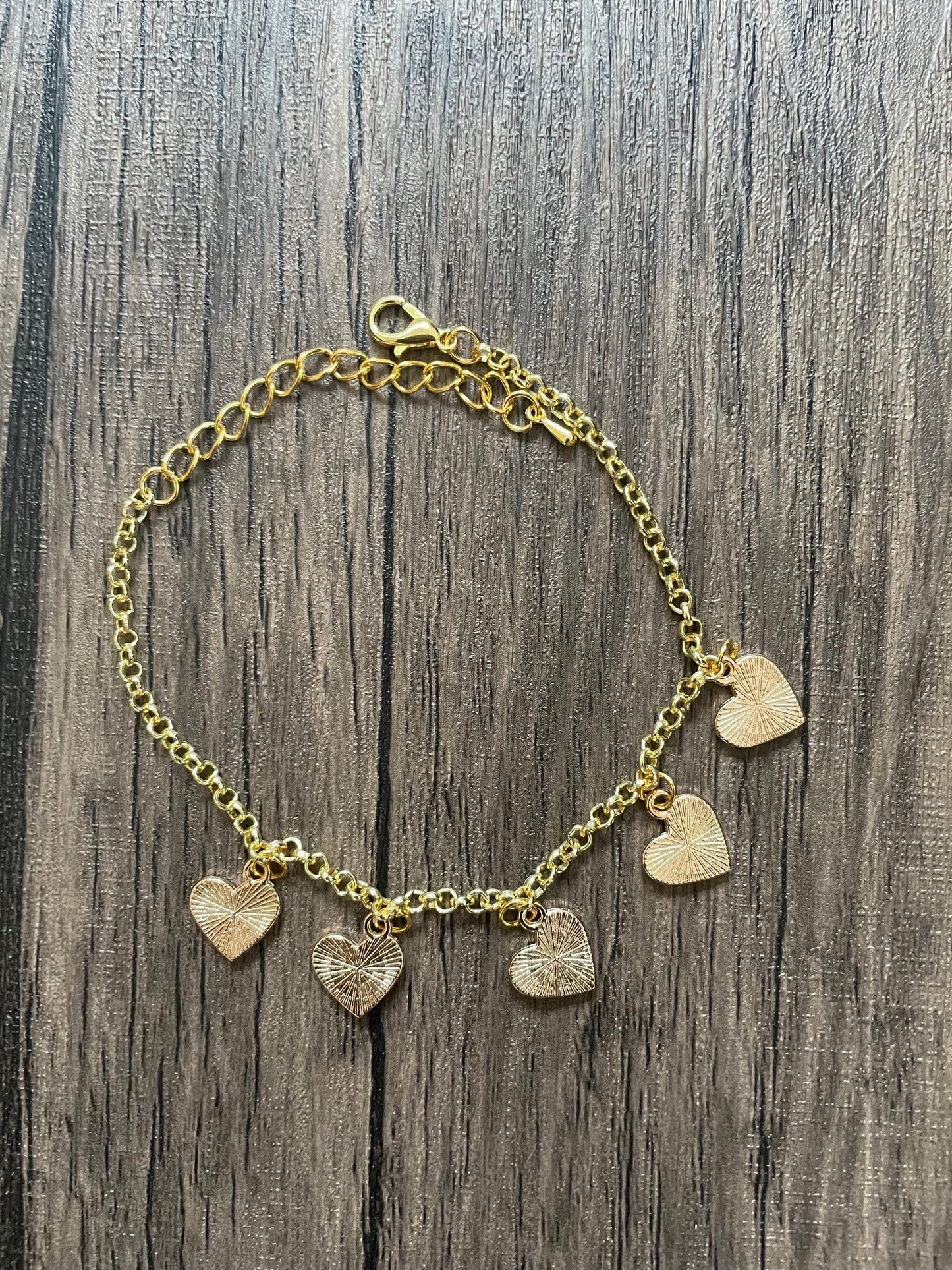 Pink Hearts Charm Bracelet