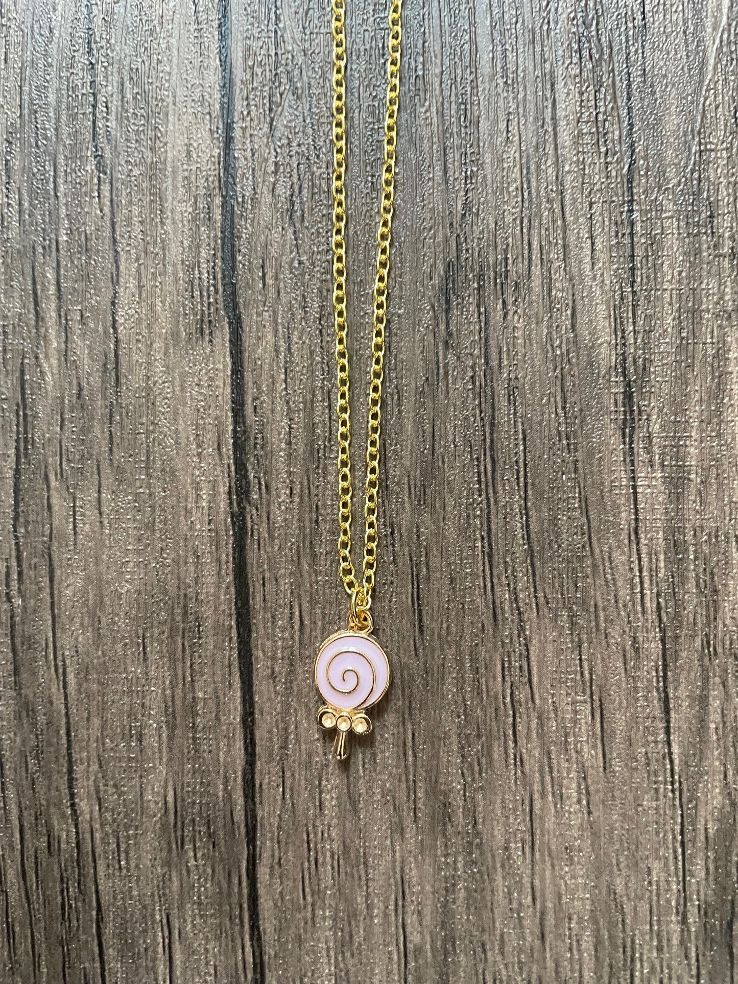 Pink Lollipop Charm Necklace