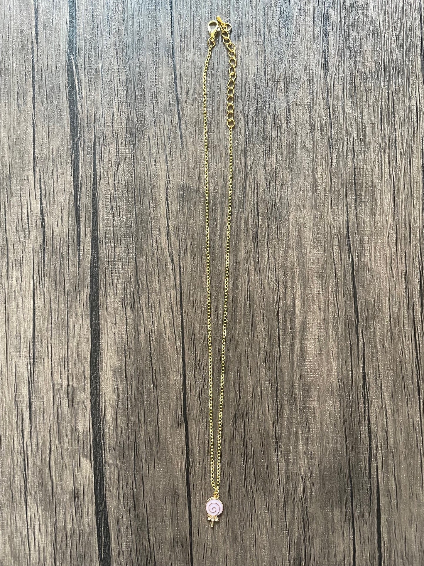 Pink Lollipop Charm Necklace