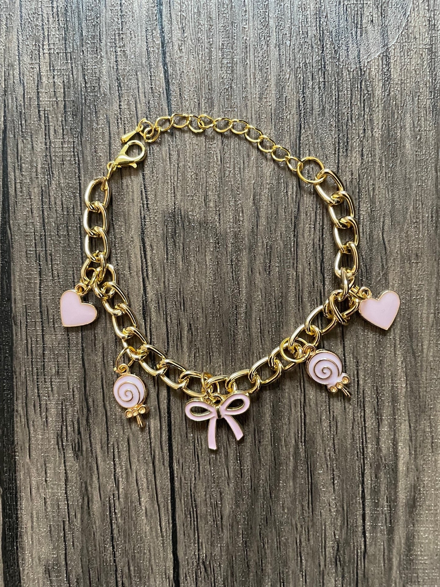 Pink Love Charm Bracelet