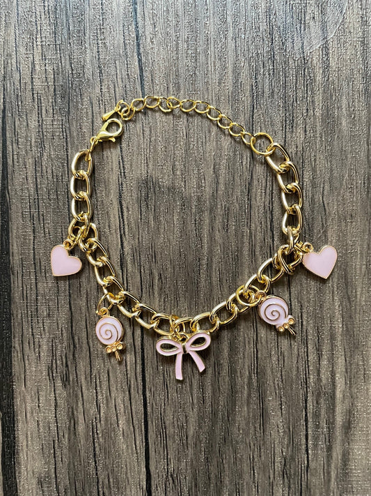 Pink Love Charm Bracelet