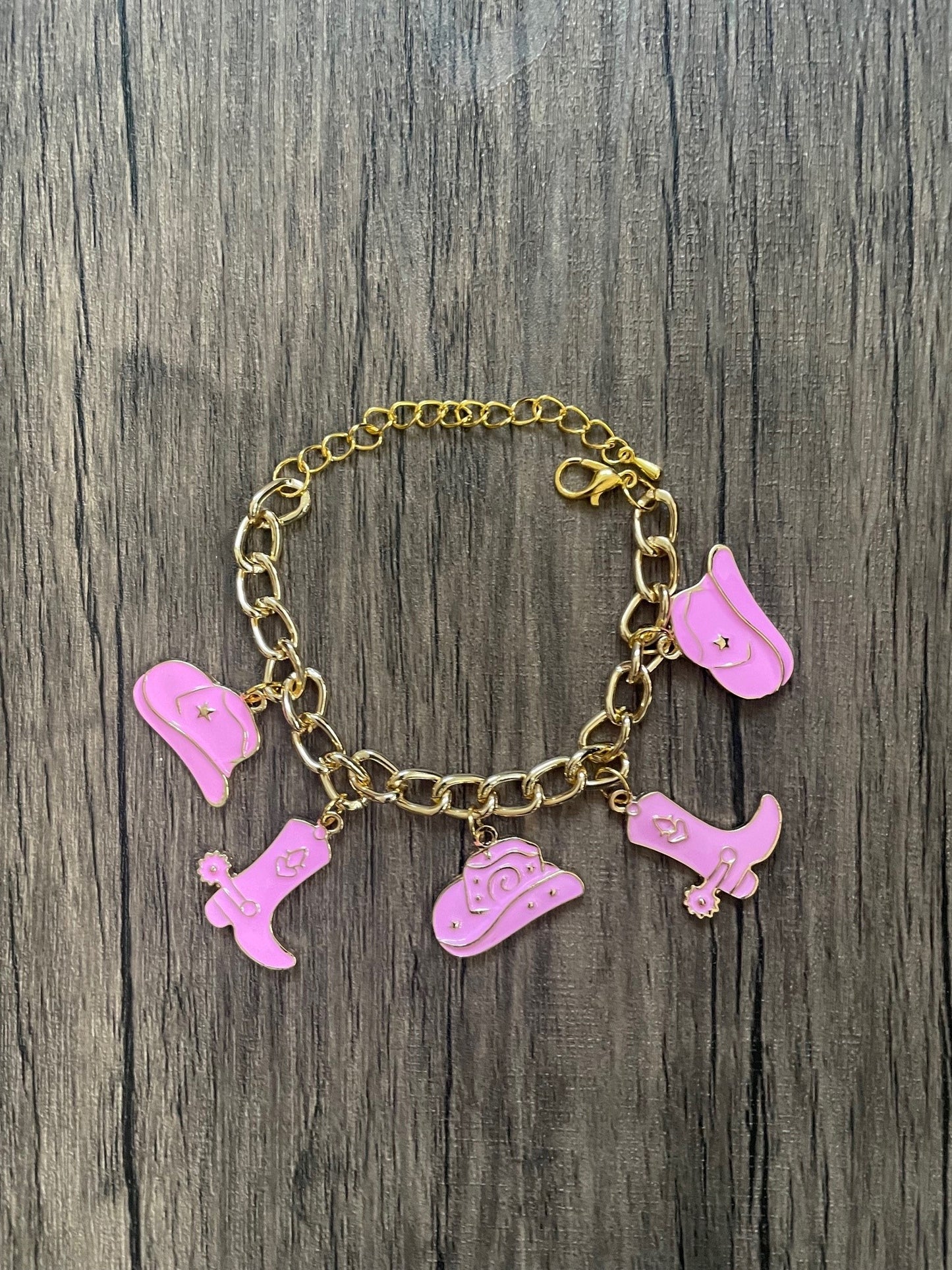 Pink Western Charm Bracelet