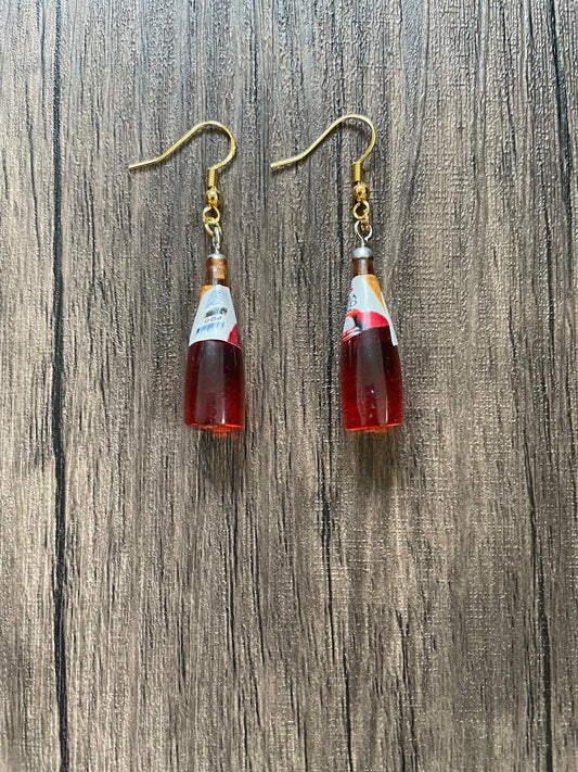 Love Chia Seeds Red Bottle Earrings