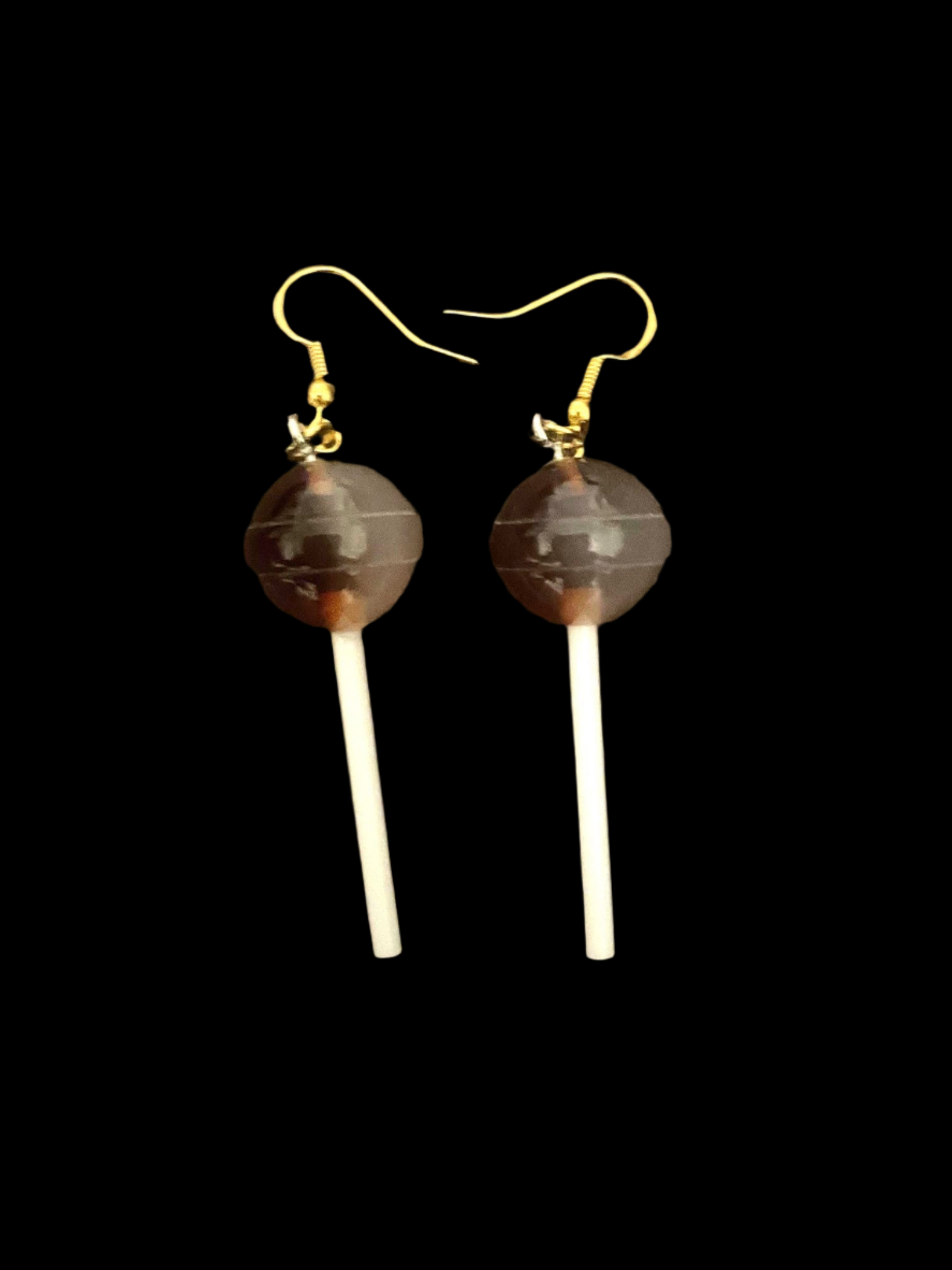 Love Candy Root Beer Lollipop Charm Earrings