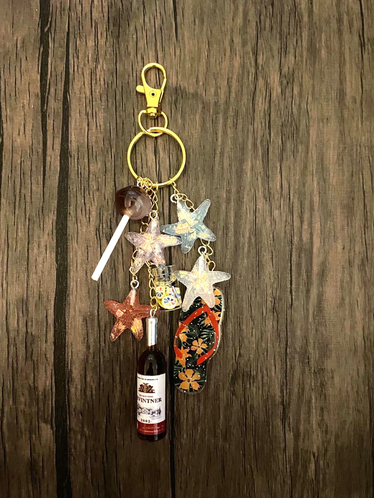 Summer Fun Gold Bag Charm