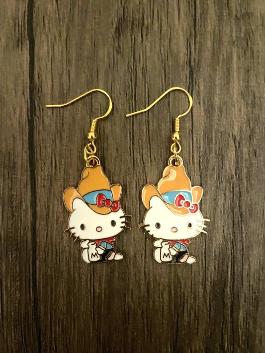 Western Hello Kitty Earrings