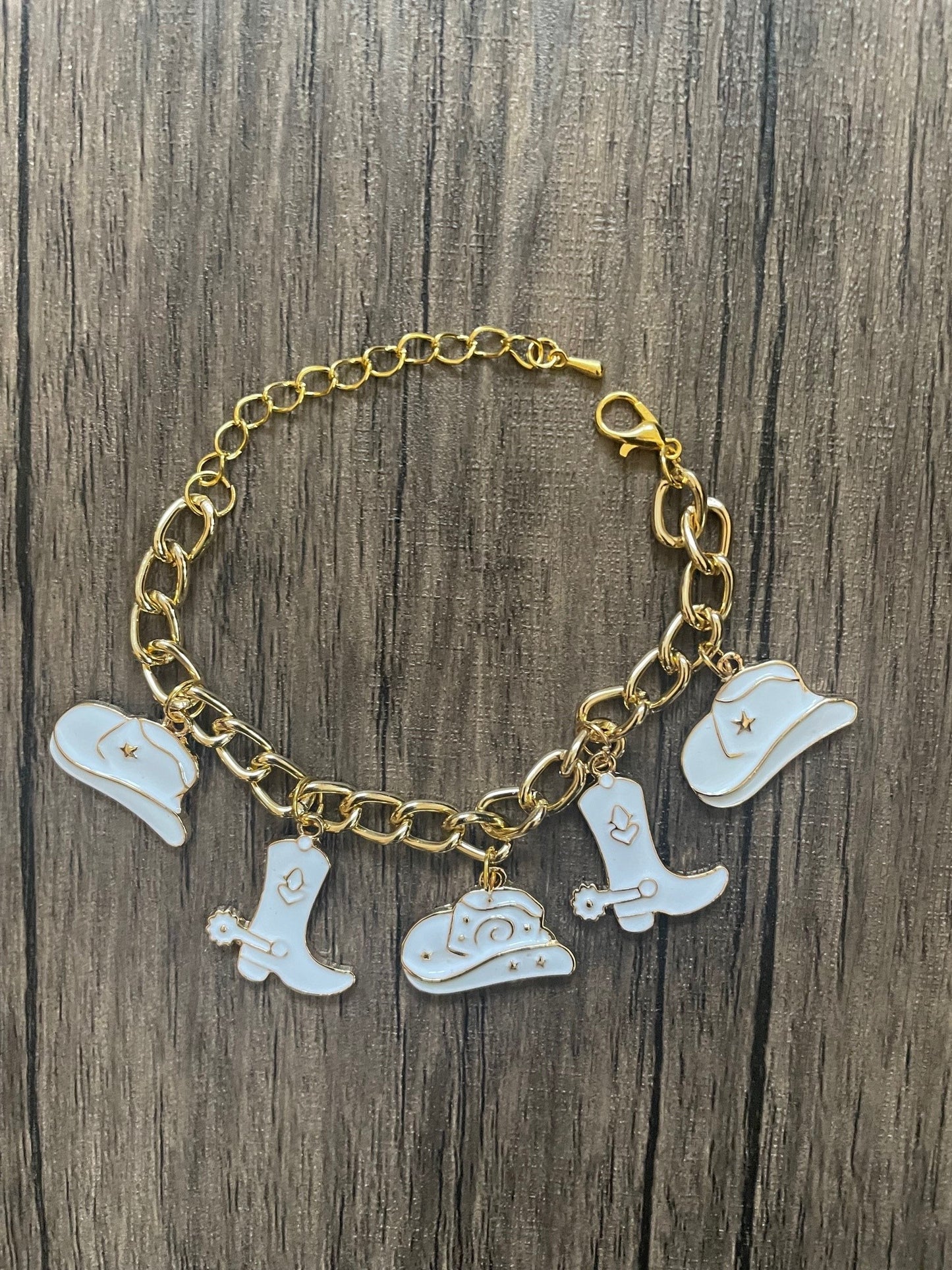 White Western Charm Bracelet