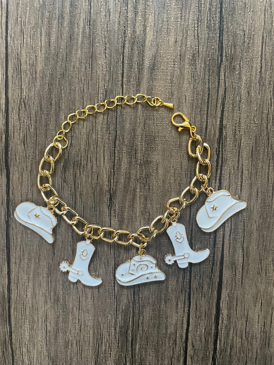 White Western Charm Bracelet
