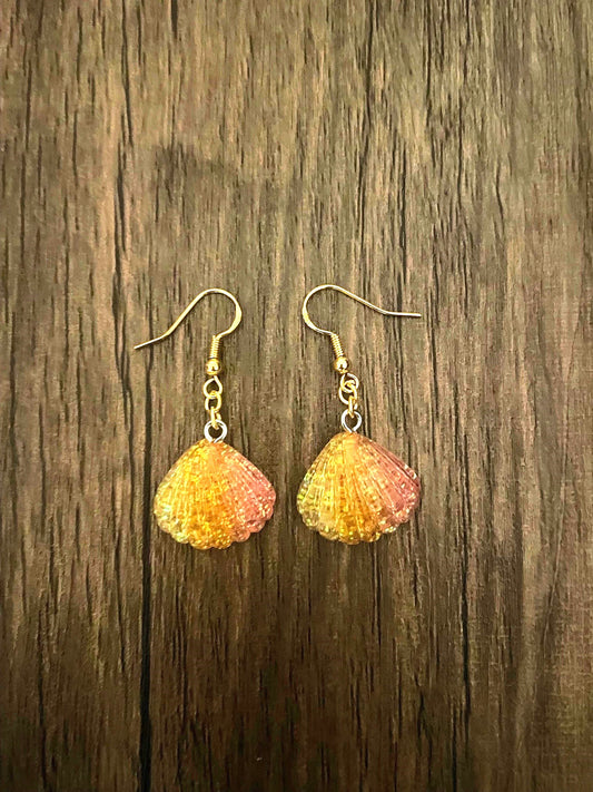 Love Summer Yellow Seashell Charm Earrings
