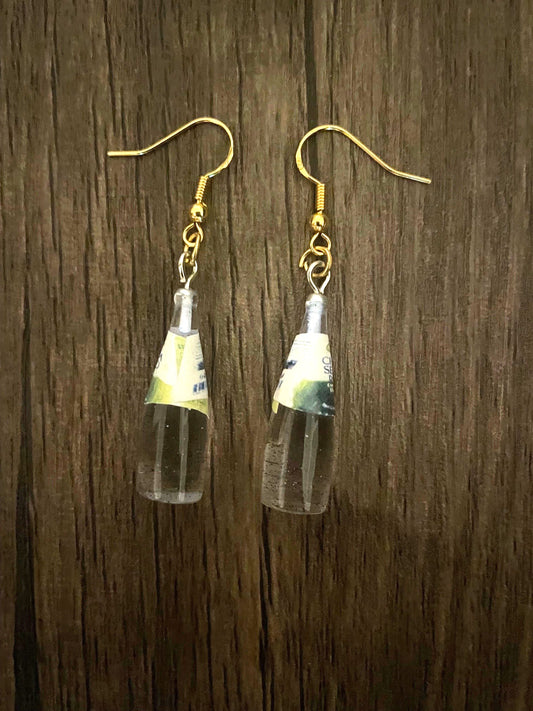 Love Chia Seeds Clear Bottle Earrings