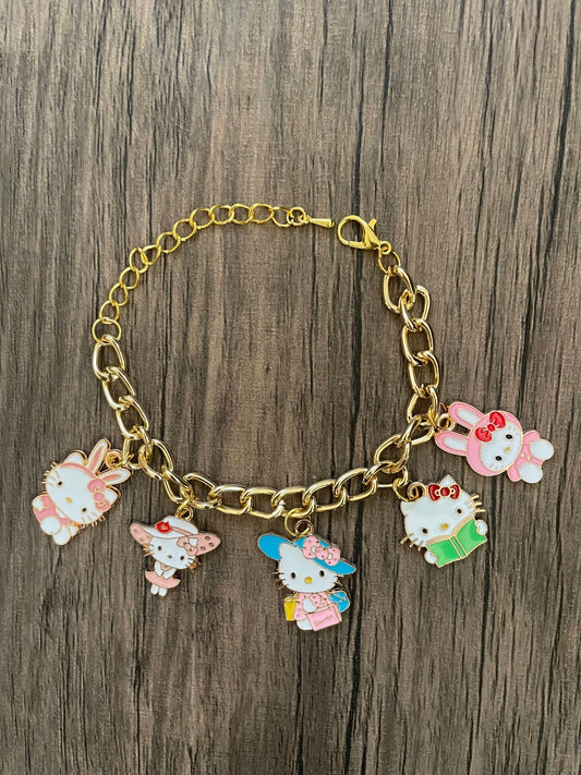 Hello Kitty Bunny Ears Charm Bracelet
