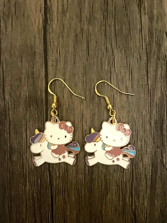 Unicorn Hello Kitty Earrings